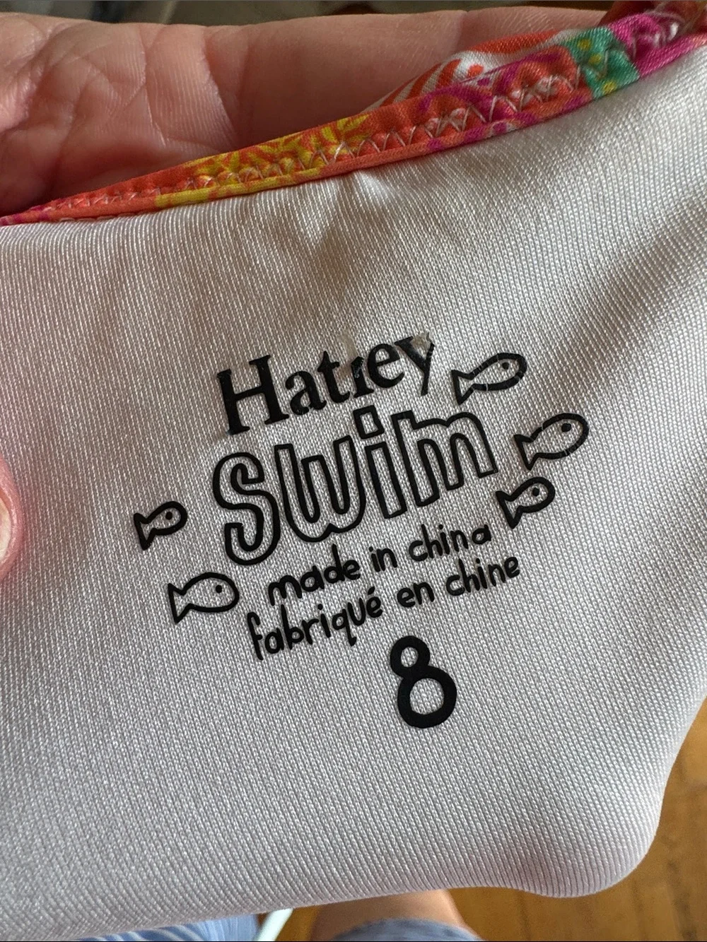 Hatley Girls Swimsuit with Coral, Turquoise & Pink Trim size 8